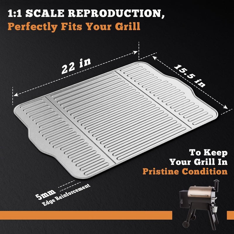 NUPICK 10-Pack BAC507 Grill Drip Tray Liners for Traeger Pro 575, Pro 22 and Elite 22, Grill Accessories for Traeger, Aluminum Disposable Drip Trays,Heat-Resistant Grill Accessory, 22in X 15.5in - Image 4